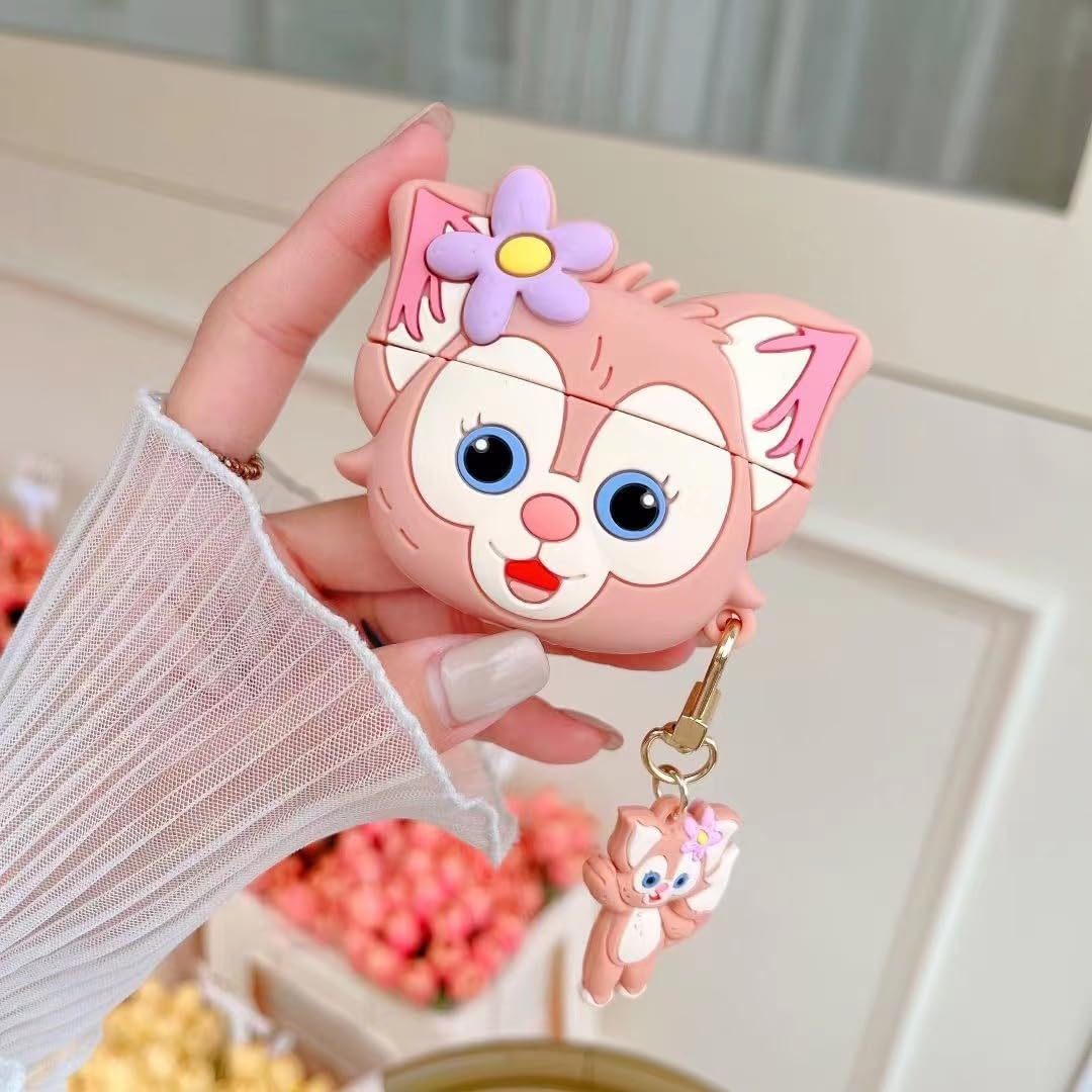 Cute Character 3D Silicone Protective Case Compatible for 𐤠irpods Pro 1 & 2 Case With Hook 𐤠irpods Protective Cover