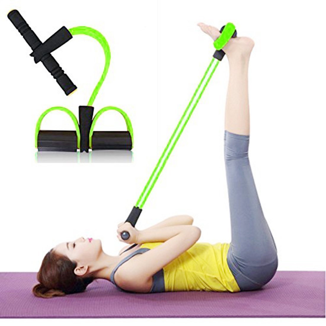 Pull Reducer Resistance Training Bands Tummy Trimmer Bally Fat Burner Body Exerciser Weight Loss Home Gym Home Workout Arm Muscle Builder Double Pull Rope Body Trimmer Pedal Exerciser Yoga Crossfit Exercise Arm Exercise Tummy Body Building Training Unisex