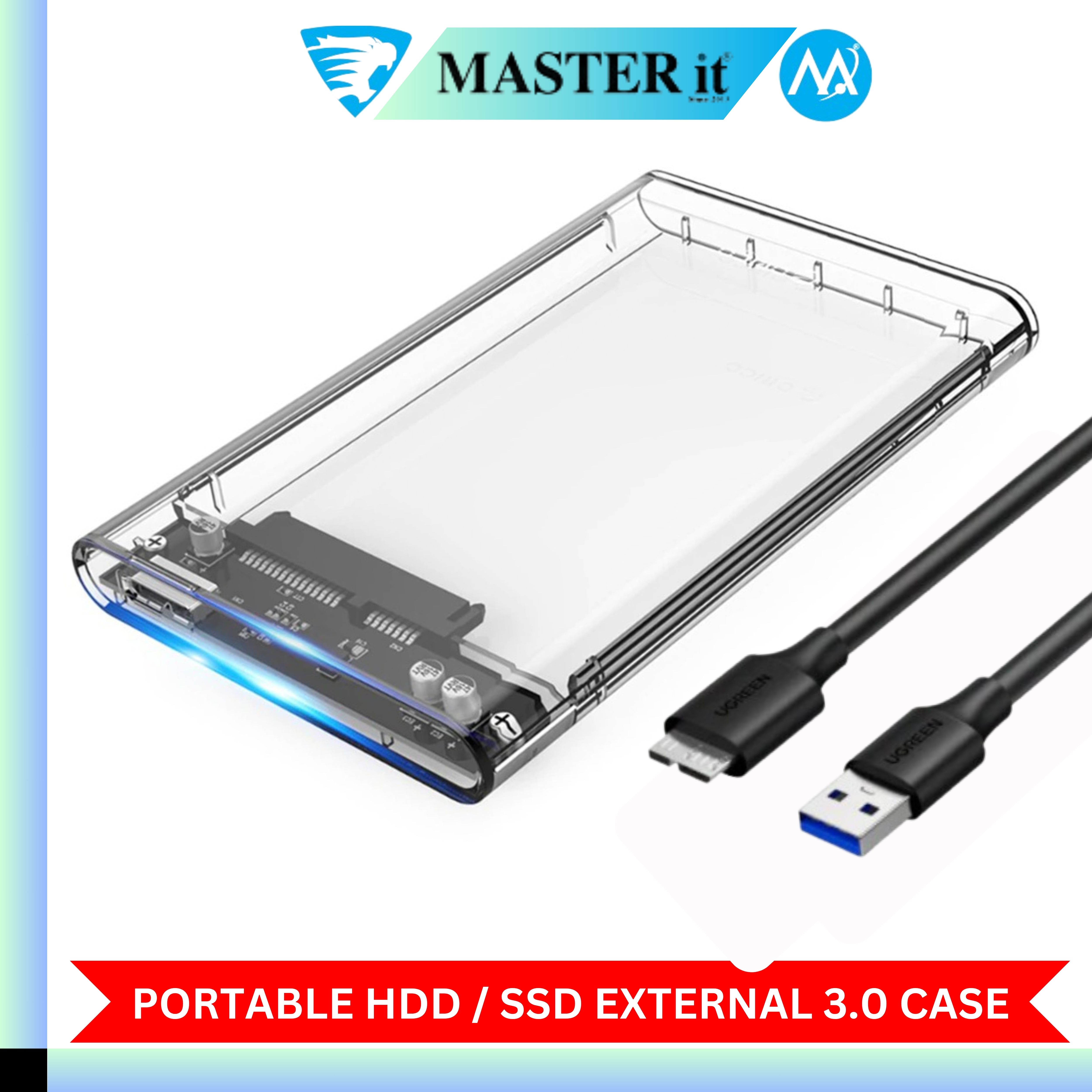 USB 3.0 Portable HDD SSD 2.5" Hardrive External Case - 2.5" Hard Drive Case 5Gbps High Speed Fast Data Transfer