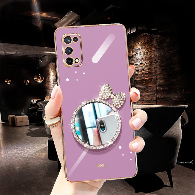 LINER Cover Per OPPO Reno 4Z 5G - Custodia In TPU Morbida Con Glitter E Bordo Dorato, Antiurto, Rosa