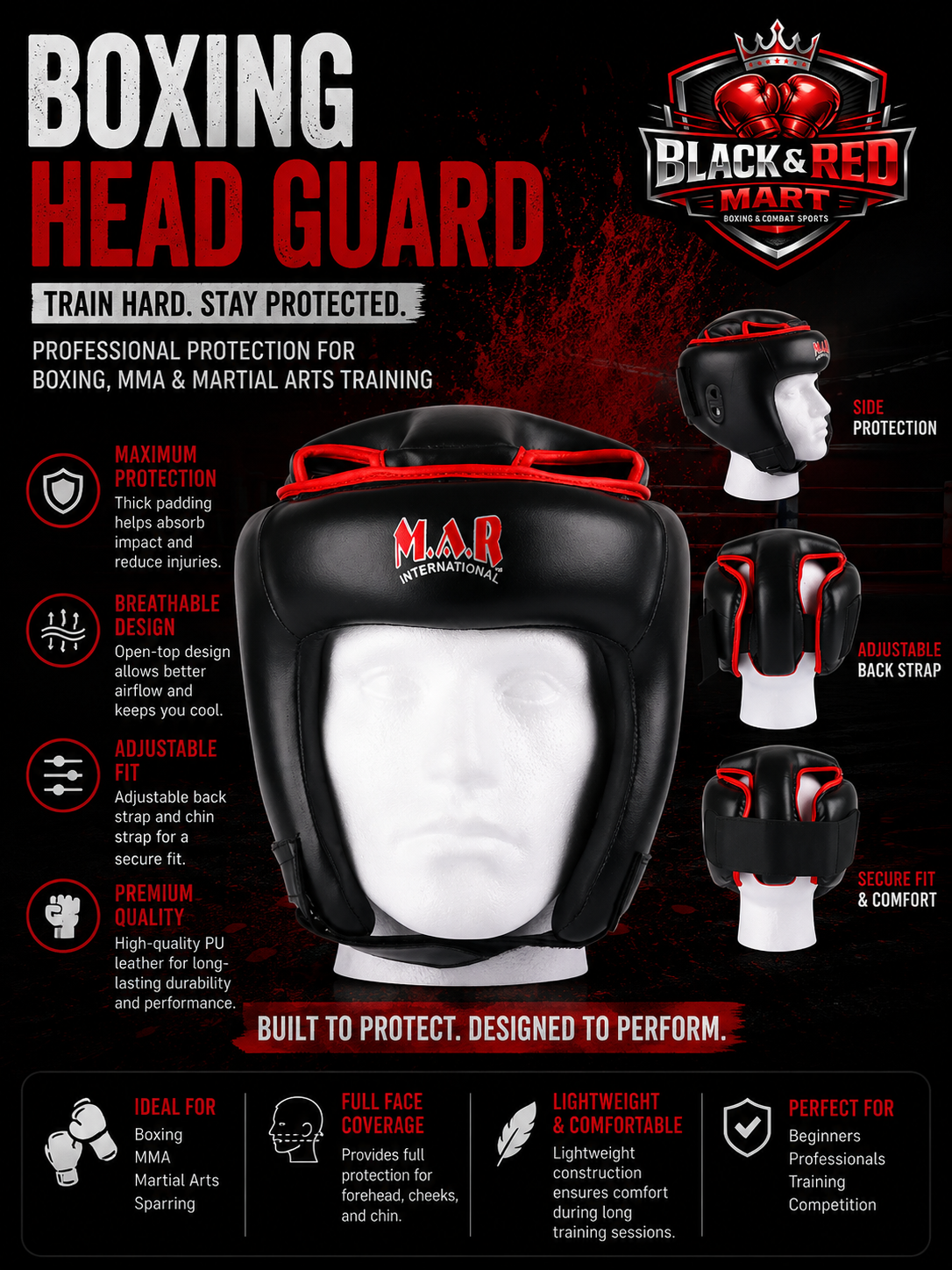 Boxing Head Guard Helmet Face Protector , Training MMA Martial Art For Adult / Kids