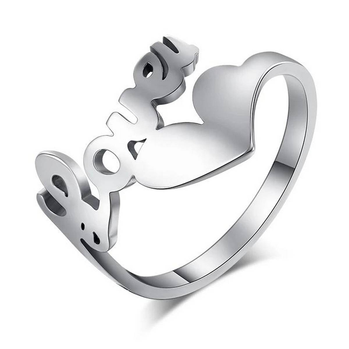 Silver SS Trendy Love Heart Ring