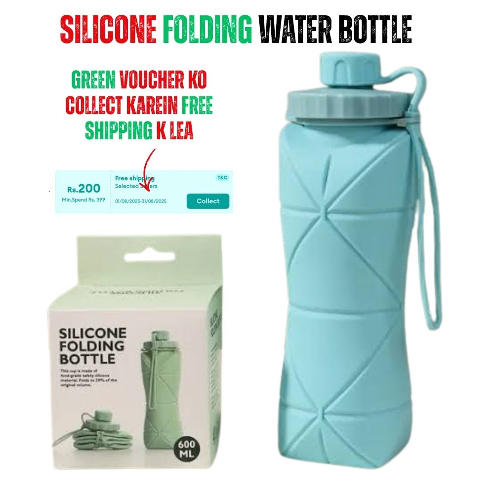 600ml Silicone Foldable Water Bottle - BPA-Free Portable Collapsible Travel & Gym Water Bottle (Fold Hone Wali Bottle) | Leak-Proof Sports Hydration Flask