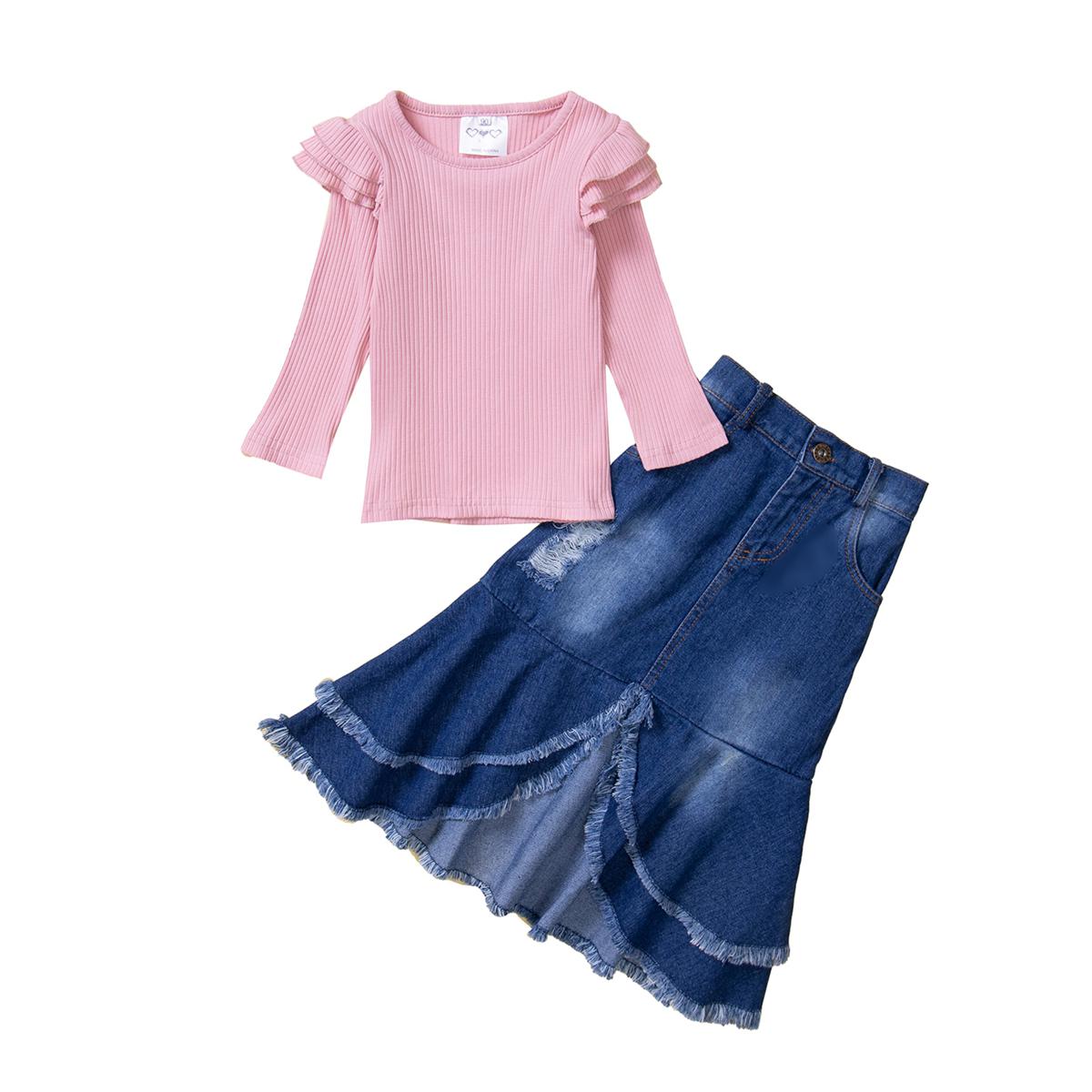 Blue Jeans Baby Girl Denim Ruffle Skirt Denim Skirt Age 4-5 Baby