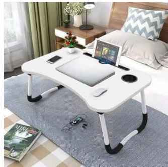 Laptop Table Wooden Gaming Laptop Table With Engraved Cup Holder and Tablet Slot For Bed Foldable Stand Ergonomic Portable Drawing Notebook Reading Food Breakfast Serving Sure Shop