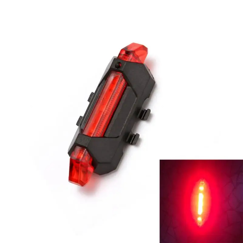 Ultra-Bright Smart Bike Tail Light with USB Rechargeable LED Cycling Safety Rear Lamp for Mountain Bikes - Red/Blue/White
