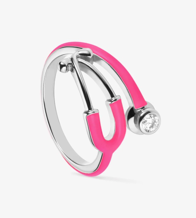 Creative & Fashionable Stethoscope Ring for Girls and Women | Personalized Medical Equipment Enamel Ring | Doctor & Nurse Charm Jewelry | Birthstone Medicine Ring | Heartbeat RN Ring for Medical Students | Graduation & Birthday Gift Jewelry