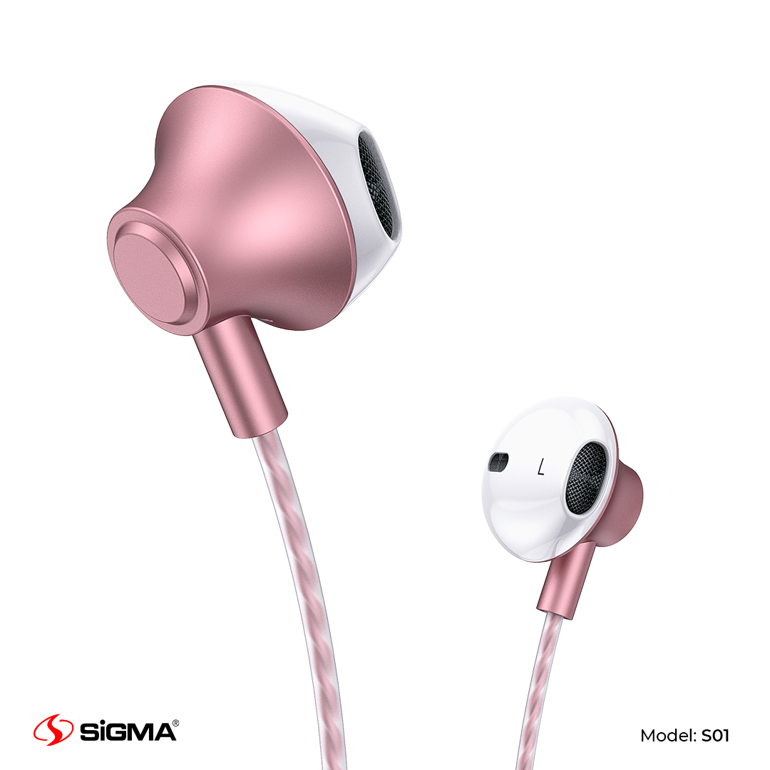 Sigma Metal Casing S24 Wired 3.5mm Jack Earphones Premium InEar Deep