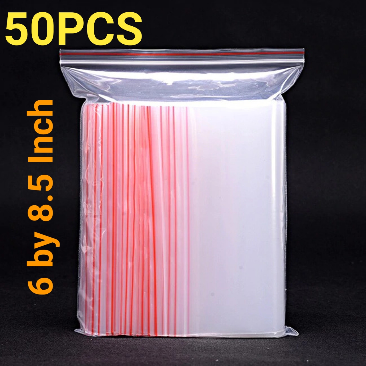 50PCS 6 by 8.5 Inch size Resealable Air Tight Zip Lock Ziplock Shopper