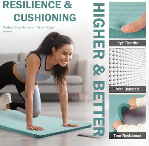 15MM  Thick Yoga Mat Fitness & Exercise Mat with Easy-Cinch Yoga Mat Carrier Strap, 72"L x 24"W  Thick