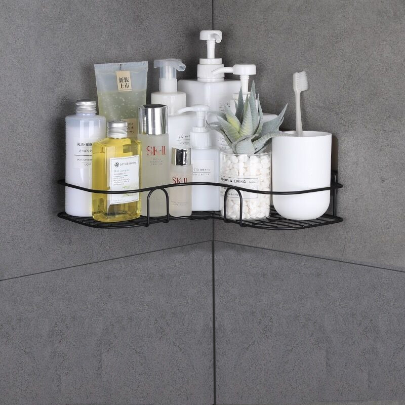 Multifunctional Iron Bathroom/kitchen Shelf Wall Mount Punch Wrought ...