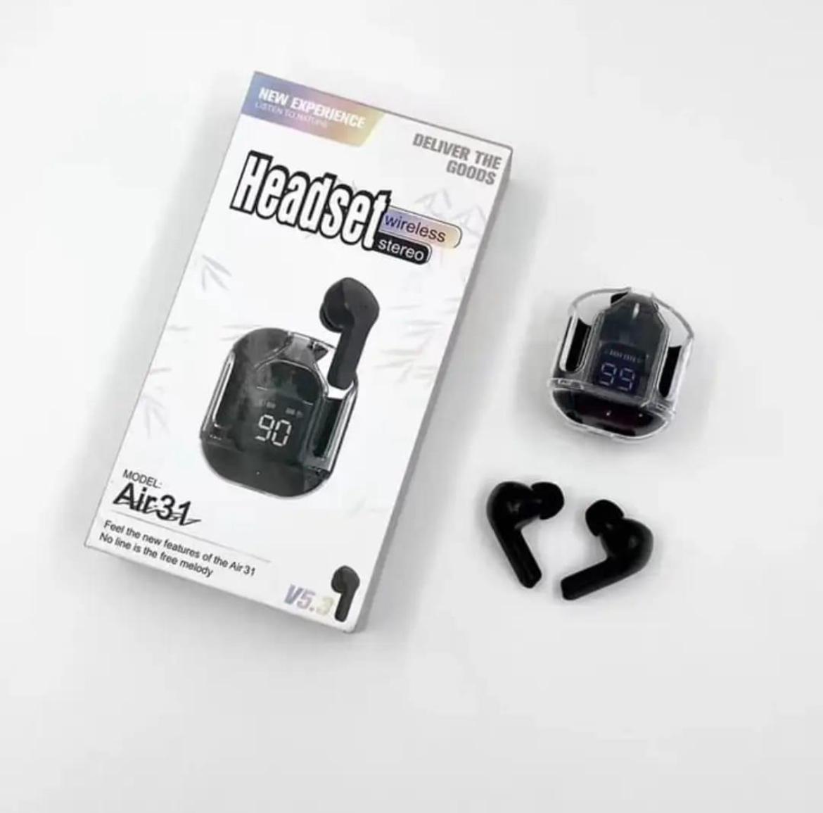 Air31 TWS (True Wireless Stereo) Bluetooth Earbuds & Airbuds Headset | Dual Wireless Earphones | HD Stereo Sound | Touch Control | Compatible With All Bluetooth Devices.