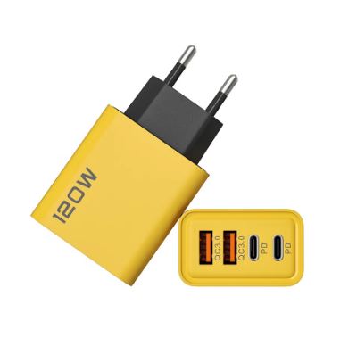 120W  Portable USB-C PD 4-Port Adapter Quick Charge Wall Charger