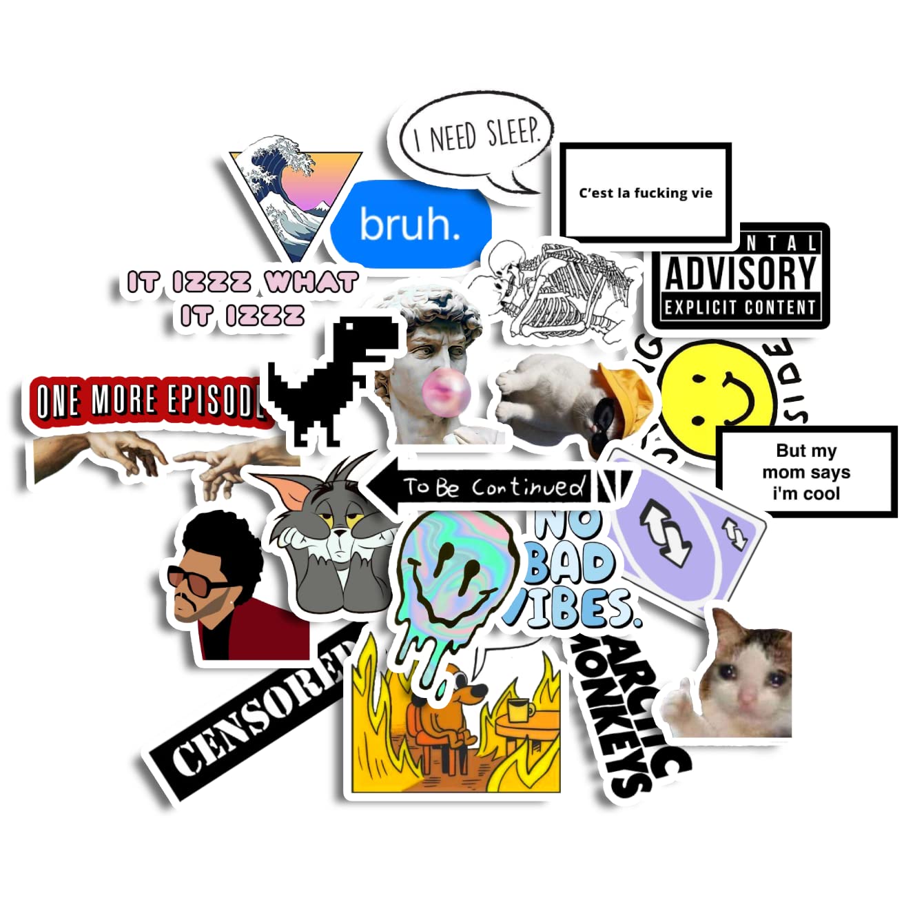 24pcs Aesthetic Stickers Vinyl Waterresistant Stickers for Water