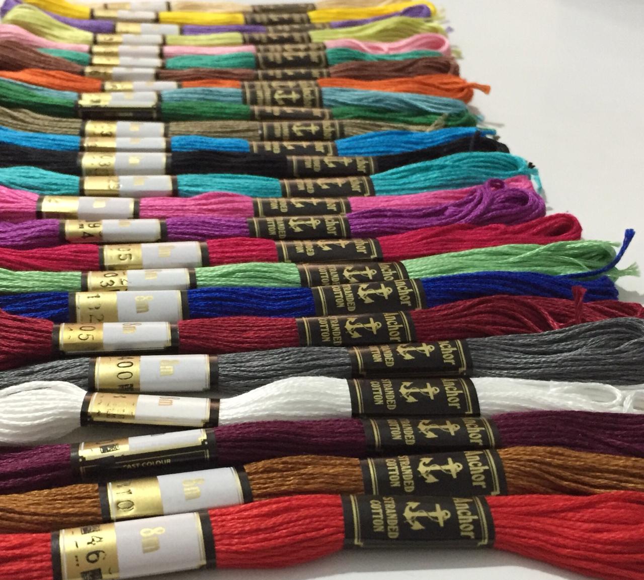 Embroidery & Cross Stitch 100 New Anchor Solid Stitch Skeins Cotton