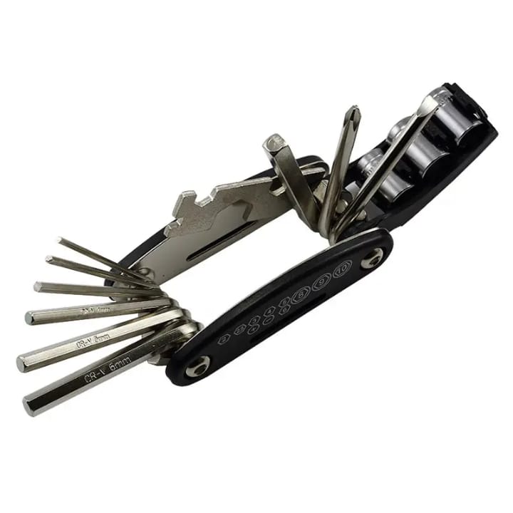 16 in 1 Bicycle Repair Tool Kit – Portable Multi Function Bike Maintenance Set | Hex Wrench, Screwdriver, Socket Key & Spoke Tool | Heavy Duty Carbon Steel Cycle Toolkit