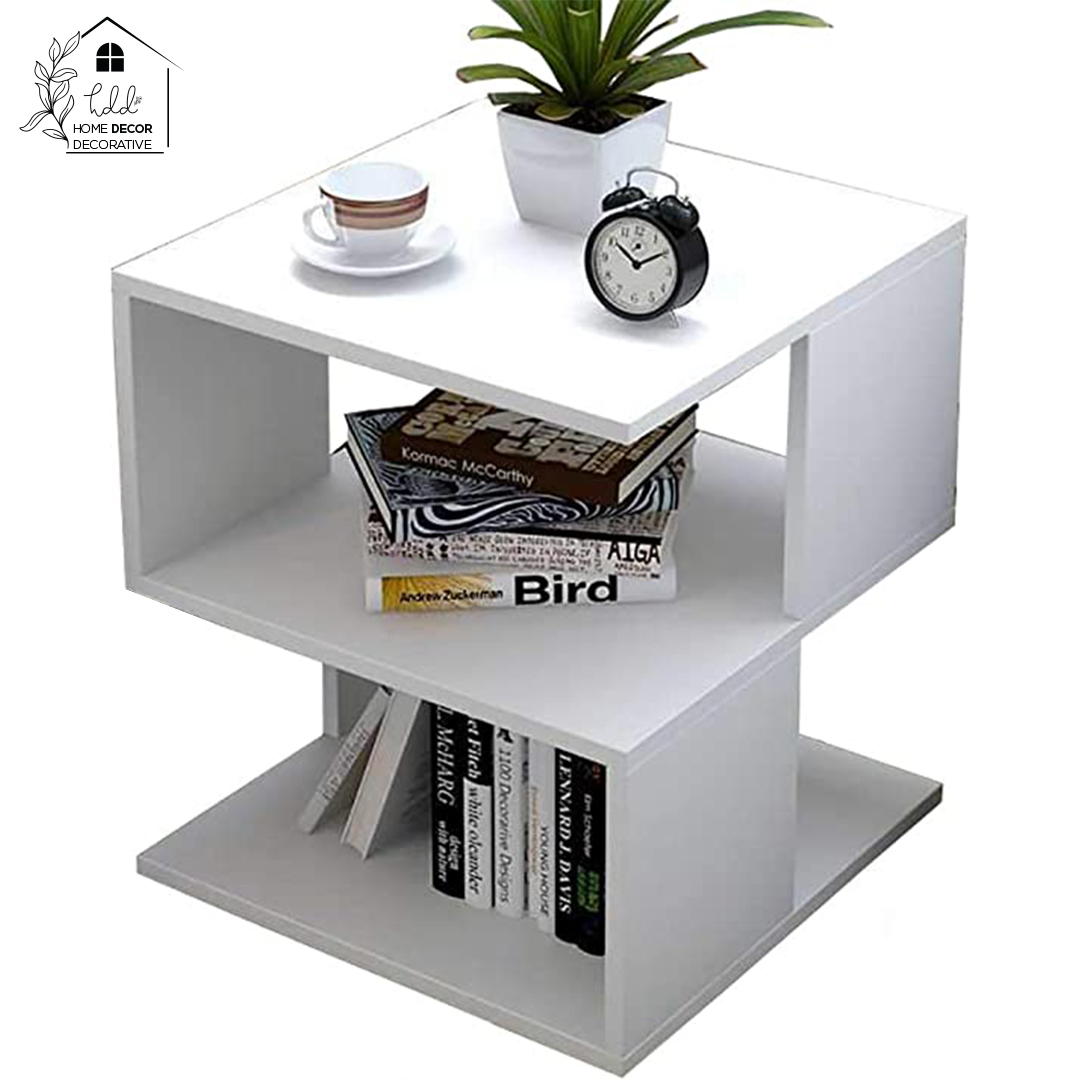 Side Table Bedside table small Coffee table with Storage Shelf Bookcase Storage Side Table