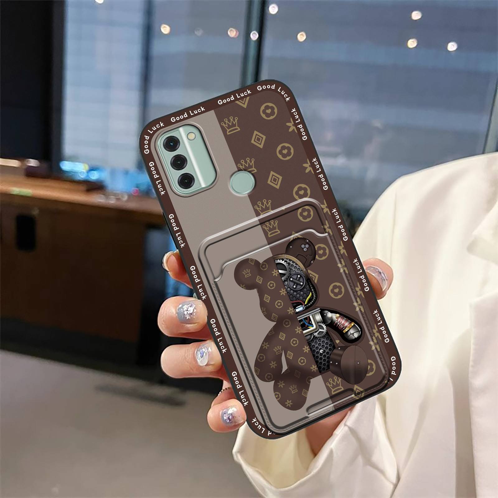 Custodia Per Nokia C31 In Silicone Morbido Trasparente | Anti-ingiallimento, Antigraffio | Cover Sottile Con Design Marmo Bianco - 2