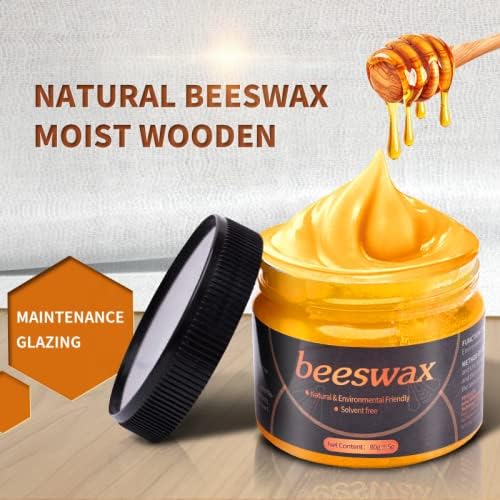 Beeswax Furniture Polish ,Wood Seasoning Beeswax - Natural Wood Wax  Traditional Beeswax Polish for Wood & Furniture ,Beeswax Wood Polish and  Cleaner for Furniture Care (85g)