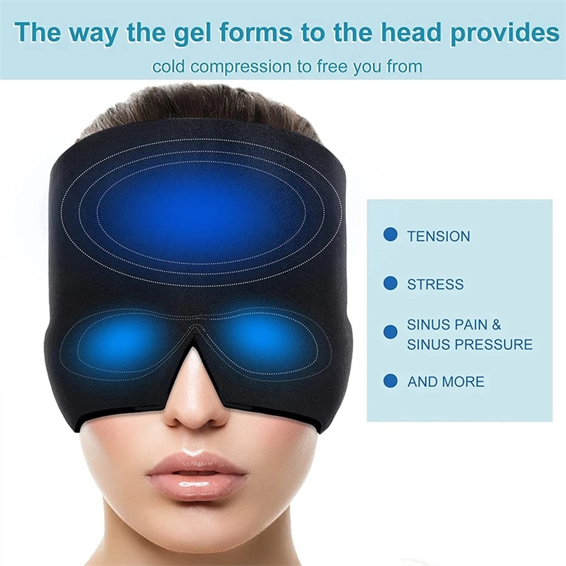 Gel Hot Cold Therapy Headache Migraine Relief Hat Head Massager Antistress Relax Massage Machine Health Care Ice Eye Mask