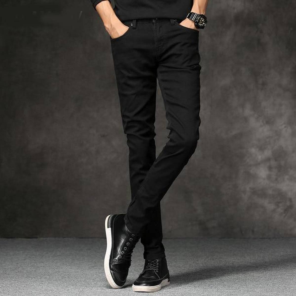 Mens Straight Black Jeans For Men
