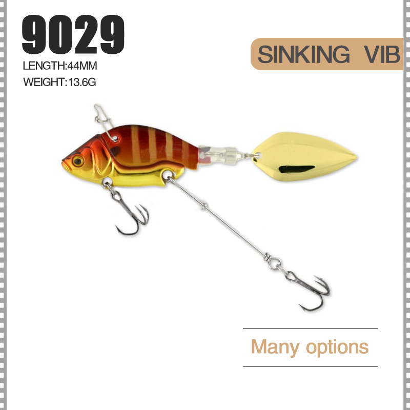 1pcs Rotating Metal Vib Vibration Bait Spinner Spoon Fishing Lures
