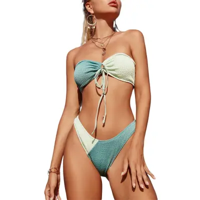 Women Halter Neck Push Up Bra Bikini Set Summer Beach Swimwear