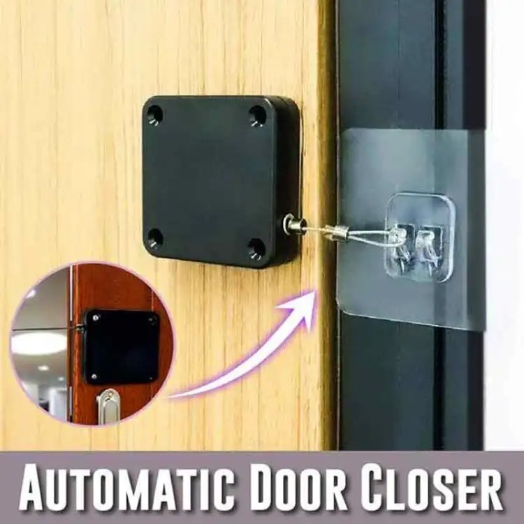 Automatic Door Closer Closing Sliding Latch No Punching Automatic Door Lock Sliding Doors Stickers