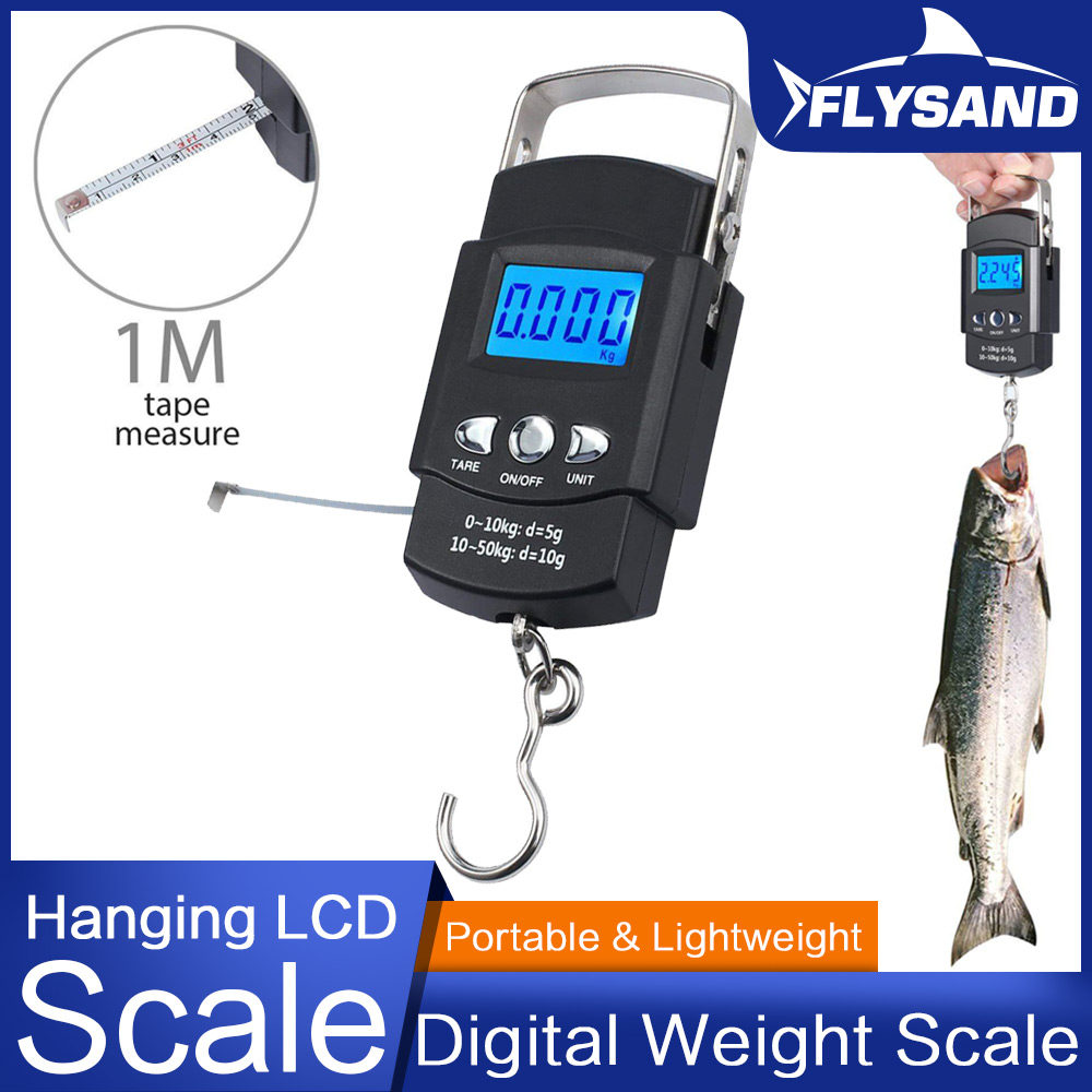 Portable Hanging Hook Scale 50Kg/5g LCD Digital Display Handheld Mini Electronic Weighting Scale Fishing Travel Luggage Scale