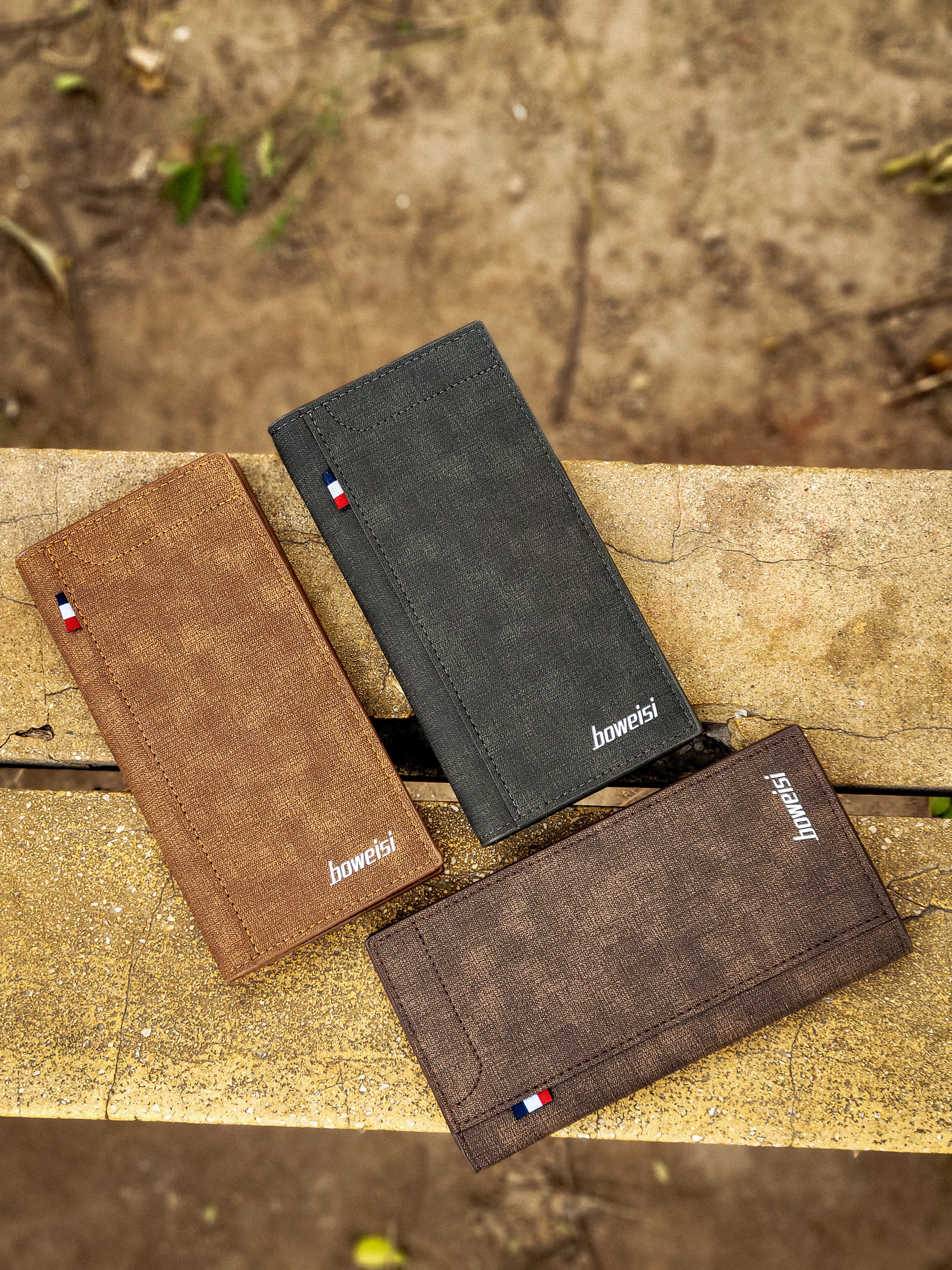 PU Leather Long Bifold Wallet for Men - Multi-Card Slot Cash Holder with Zipper Compartment