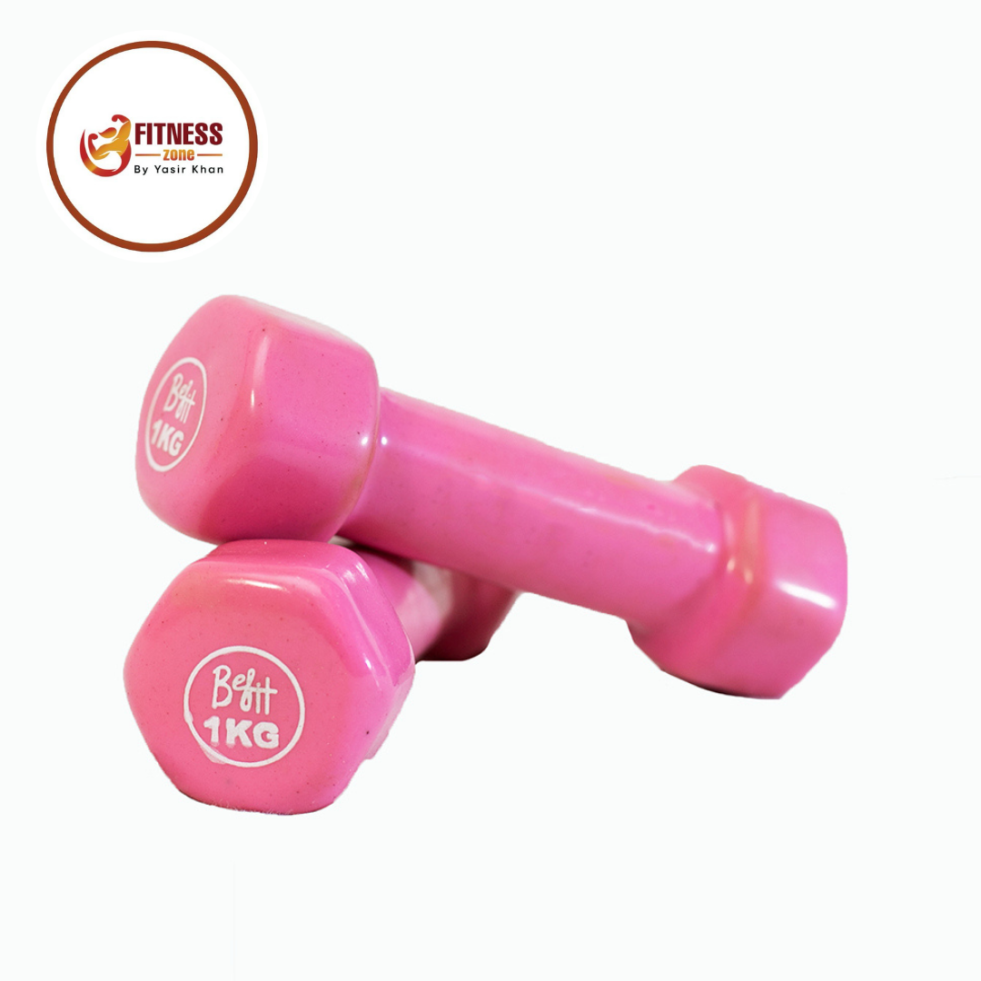 Vinyl Coated Dumbbells Pair (1kg to 5kg) – Non-Slip Fixed Weight Hand Dumbbells for Men & Women | Home Gym, Strength Training, Toning & Warm-Up | Colour-Coded, Floor-Friendly