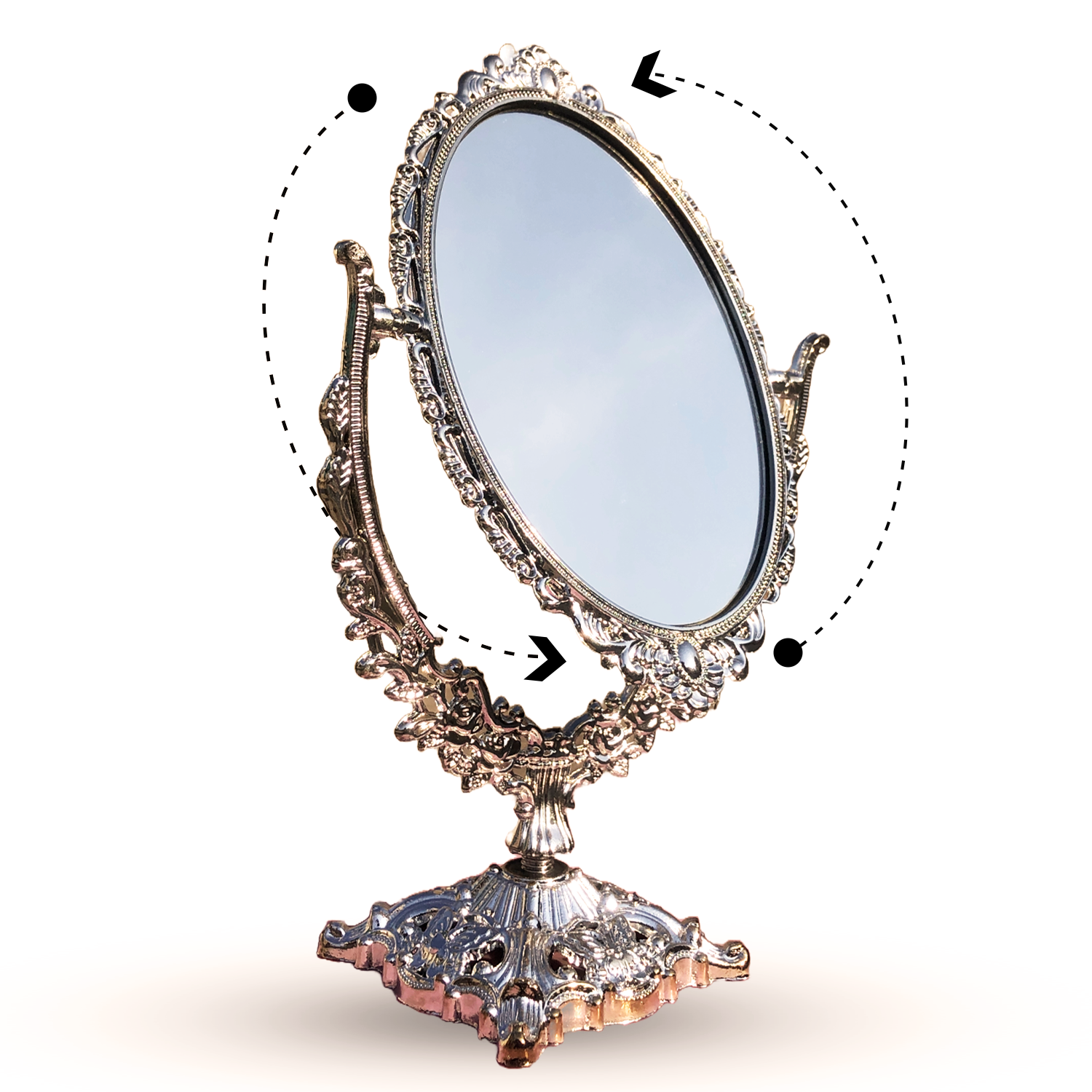 Retro beauty mirror in the European style Beautiful princess mirror with a circle shape dressing mirror 28cm dorm bedroom mirror