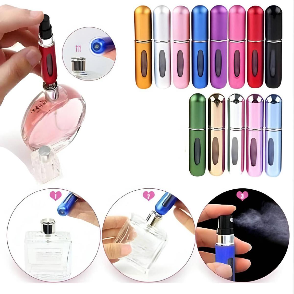 Mini Perfume Refillable Bottle for Travel, Pocket Perfume Bottle, Atomizer Perfume, Spray Scent Pump, 5ml Multicolor price in Pakistan