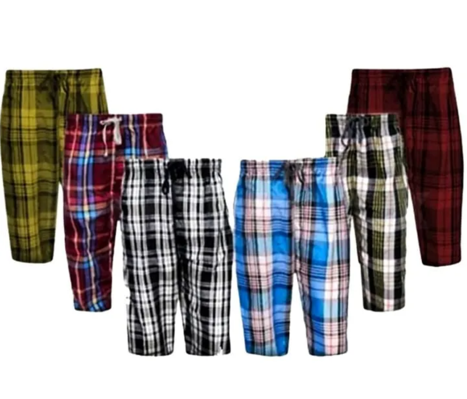 Pack Of 2 - Summer Cotton Quarter Shorts For Men (Checked Print) - Multicolor