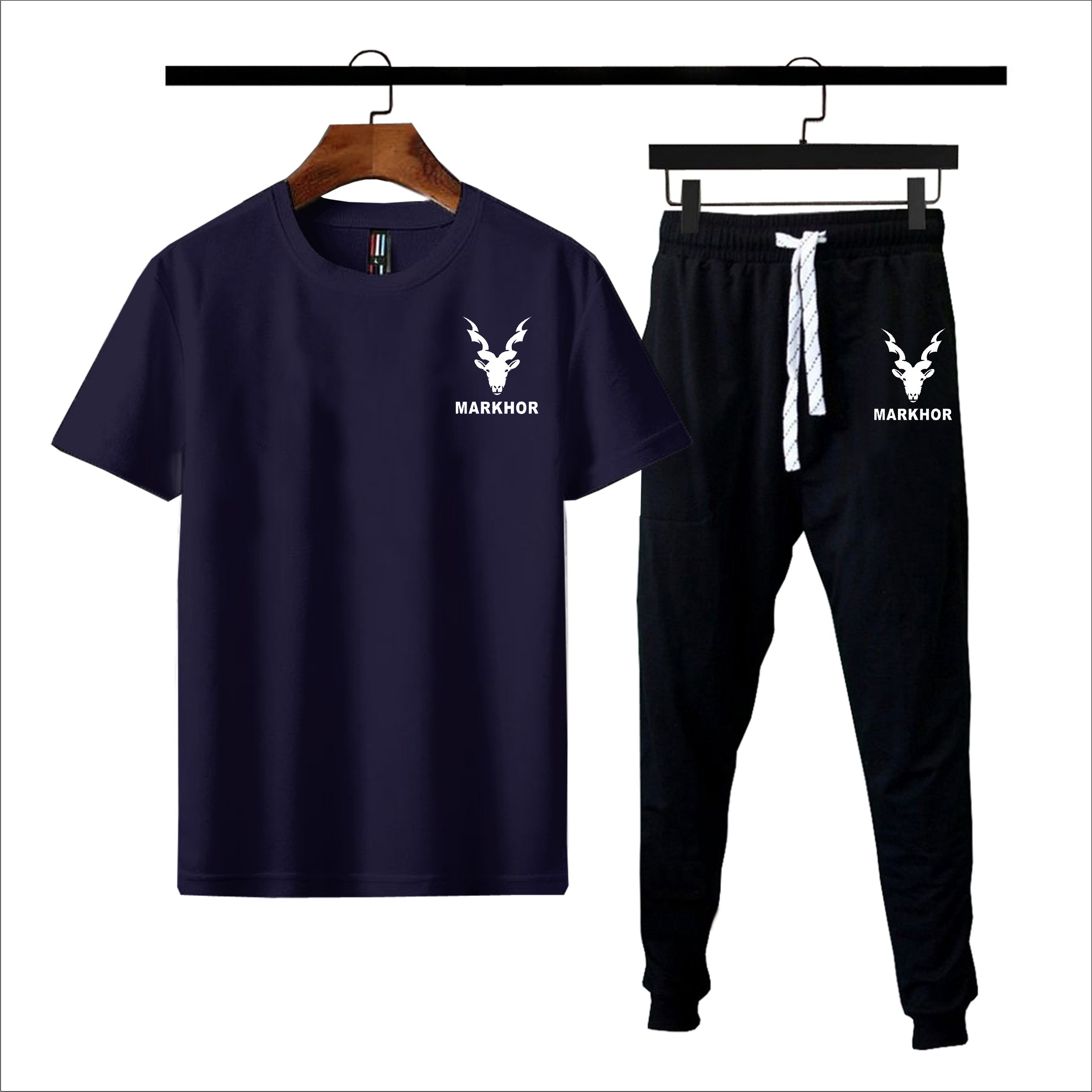 Markhor Printed Summer Tracksuit Trouser & T Shirt For Men round neck half sleeves t-shirt for men & boys