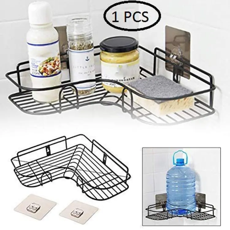 1pc Punch-free Shower Corner Shelf Bathroom Organizer Rack