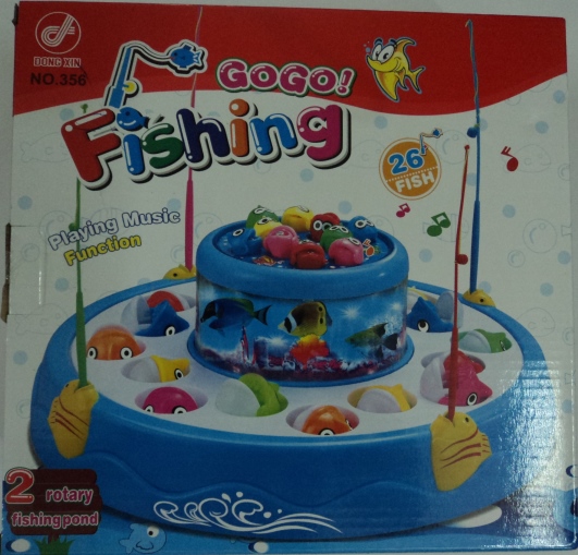 Kids Favorite Toy Fishing Game- GOGO Fishing with 26 fish and 2 Level  Pounds Music and Light Attractive Colours Best Birthday Gift