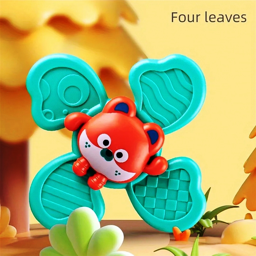 3 Pcs Baby Rattles Set, With Suction Cup Spinner Toy, Suitable For Travel, Dining Table & Bathroom