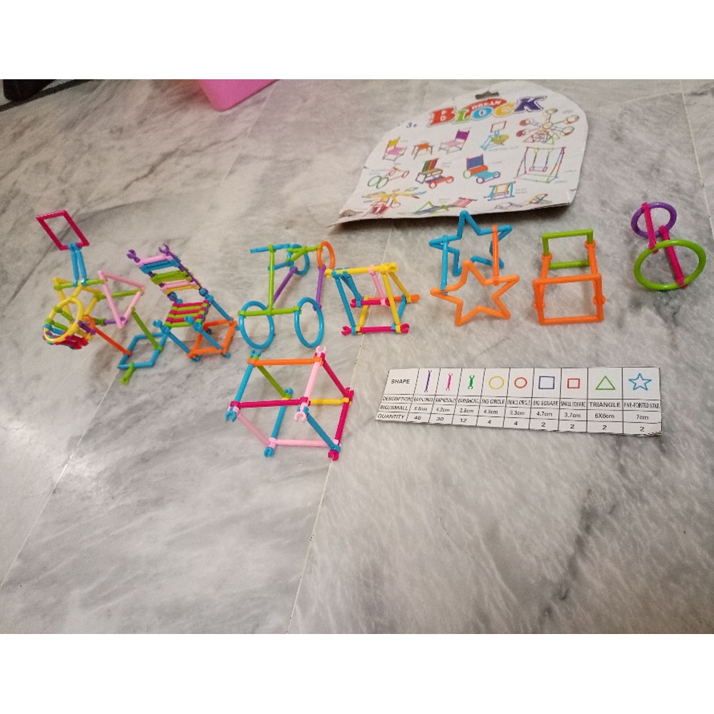Magic Stick Blocks Colorful Dream Blocks Plastic Building Stick Kits - 98 Pcs - Teeli Blocks