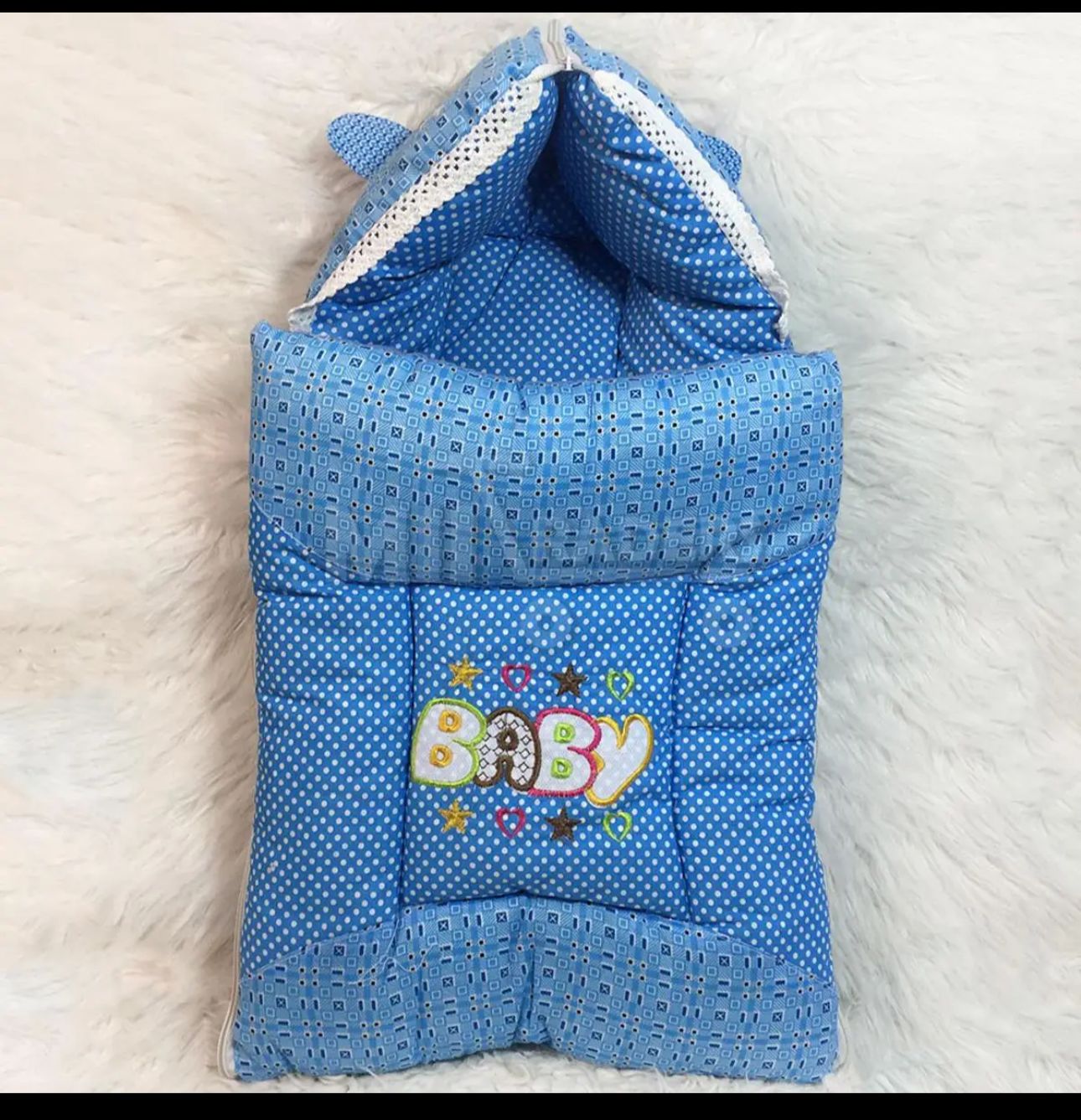 High Quality New Baby Hood Collar Sleeping Bag Carry Nest With Ears Style Hoodie Full Cover Cotton Safety Crib 0-1 Year Infant Portable Baby Cots Crib Baby Sleeping Bag - baby bistar gaddi bed accessories for baby bistar infant newborn dipper bag