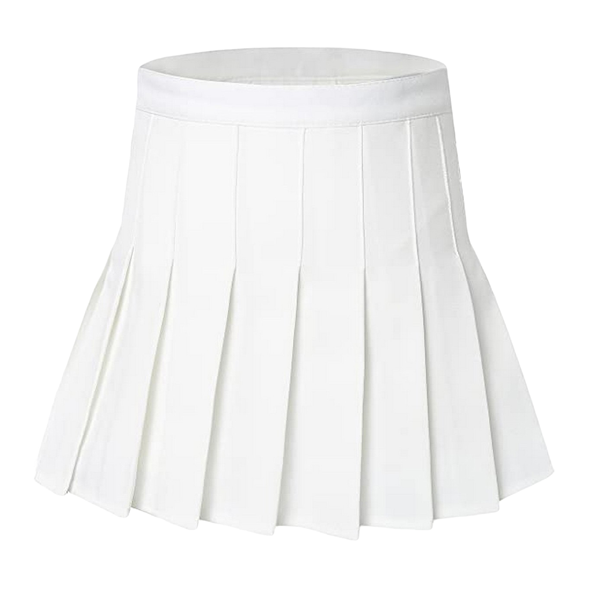 Women's High-Waisted Pleated Skirt, Solid Casual Design, Cotton Polyester Fabric, Multiple Sizes Available