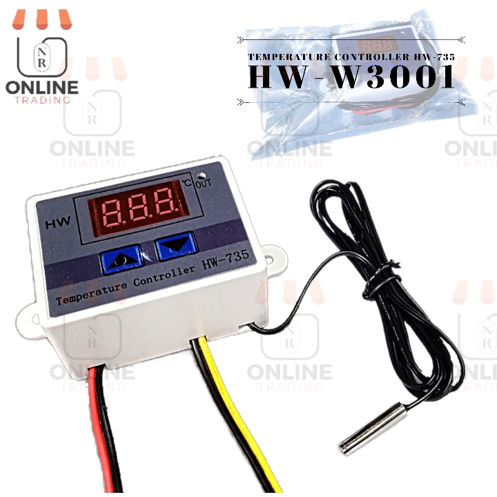 AC 220V HW-W3001 LED Temperature Controller 10A Thermostat Control Switch Probe