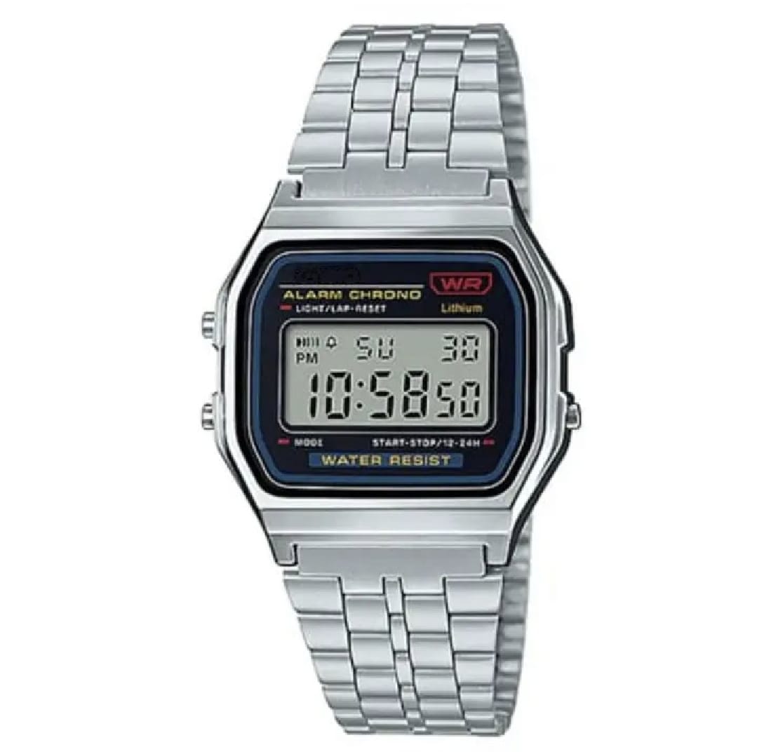 Black Silver Gold Mega Deal Men's Gift Luxury Digital Vintage Stainless Steel And Silicon Strap Wrist Watch Men's Business Watch Gift For Family & Friends