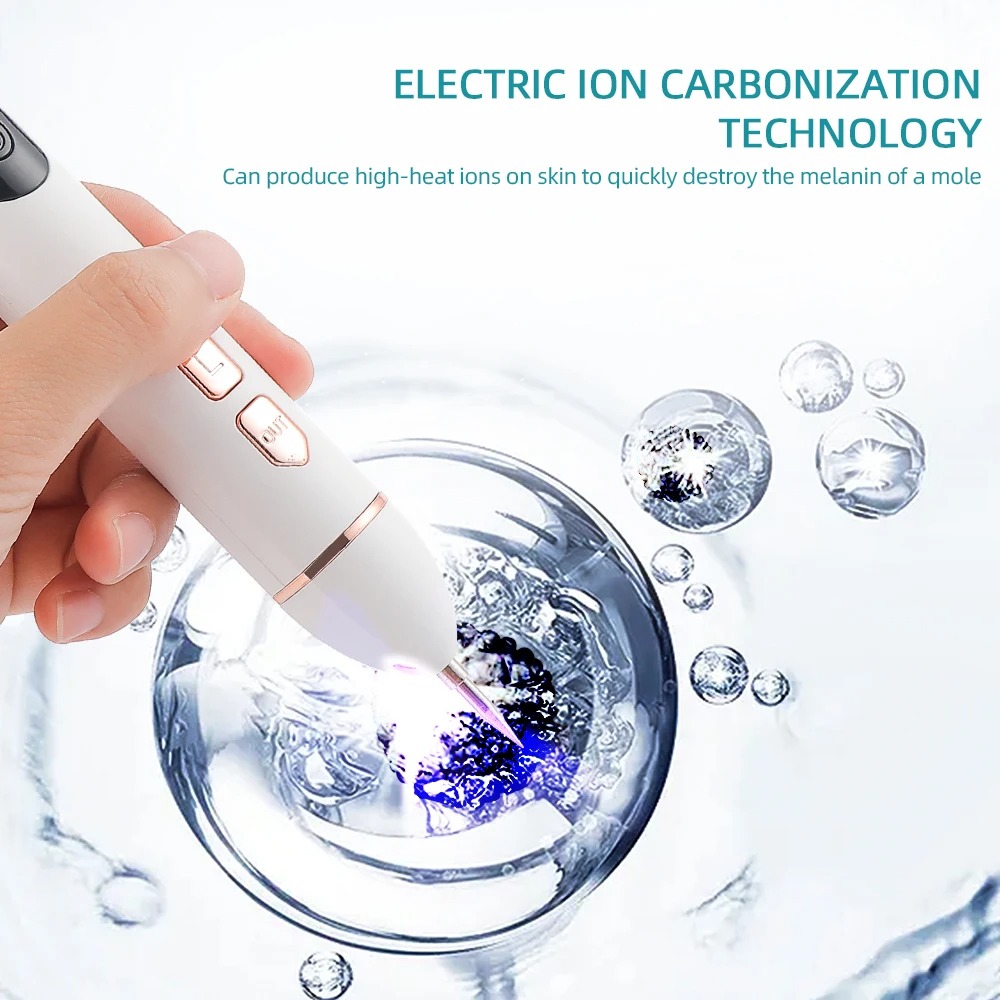 PIXIE Face Mole Removal Pen Spots Tattoo Freckle Removal Pen LED Lighting Sweep Spot Mole Removing Dark Spot Remover Skin Care 9 Adjustable Modes Laser Mole Pen
