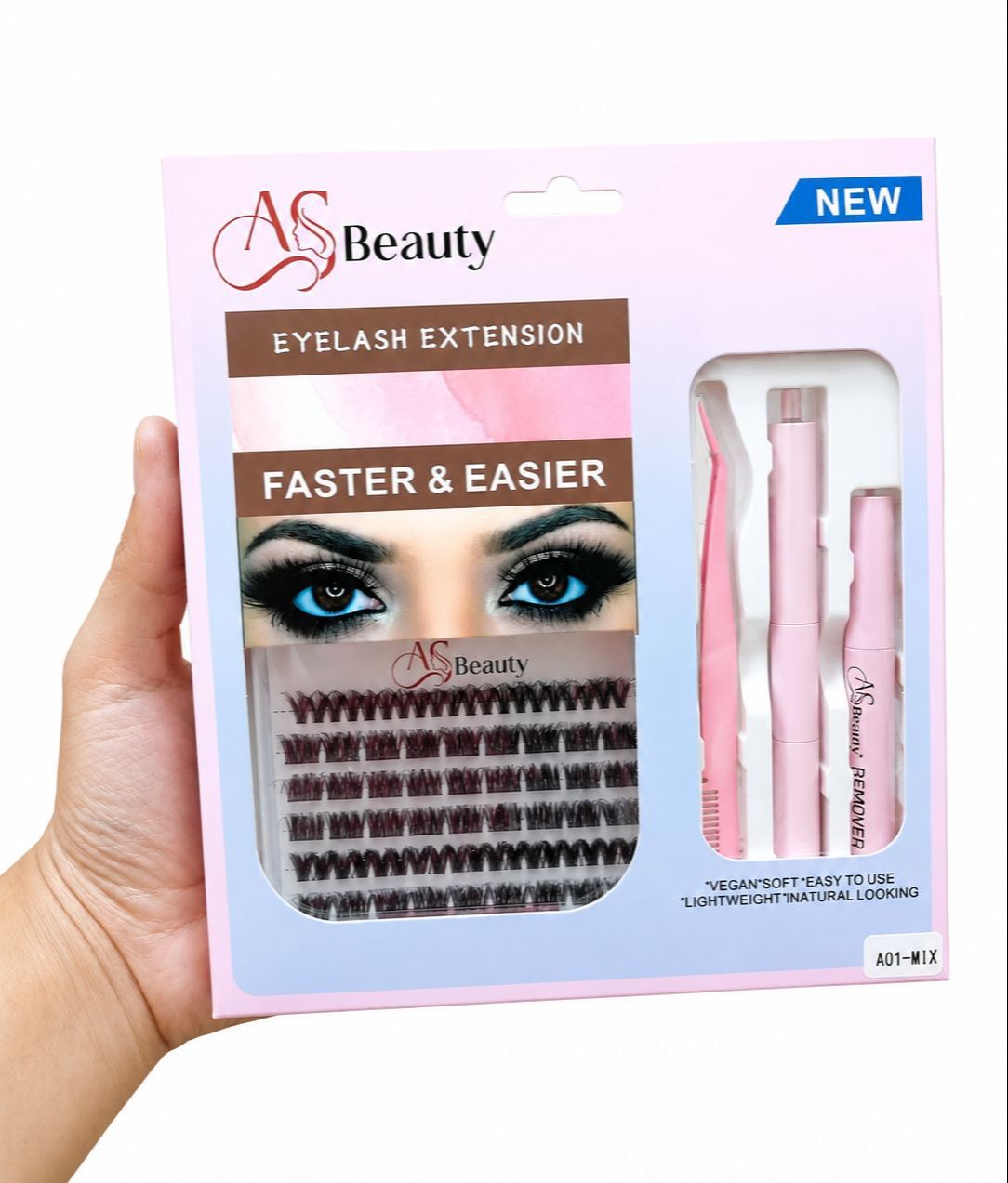 DIY Eyelash Extension Kit, Lash Cluster Kit With Waterproof Strong Hold Eyelash Bond, Eyelash Remover and Tweezer (200 clusters)