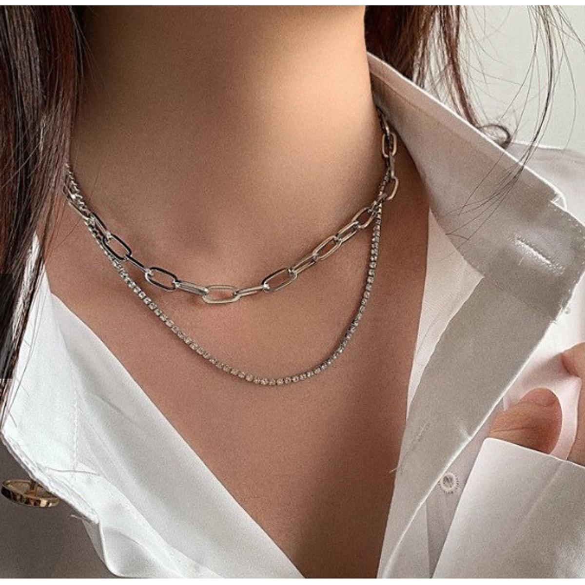 HN WORLD Women Chunky Miami Cuban Chain Necklace, Custom Available 22inch Length, Silver Plated/Stainless Steel