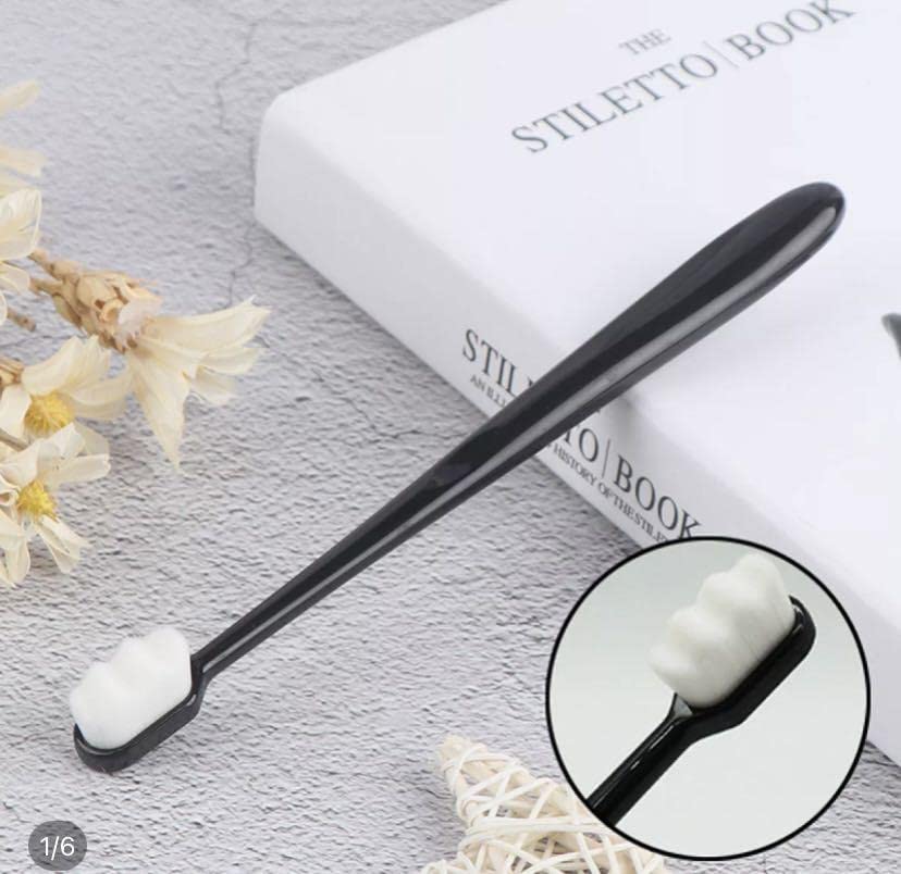 Ultra Fine Soft Toothbrush Nano Bristle Adult Tooth Brush Teeth Deep Cleaning Dental Oral Care Antibacterial Gum Health Hygiene Super Micro Toothbrushes For Sensitive Gums Fiber Thin Hair Whitening Superfine Thick Bristled Cleansing Handle Multicolour