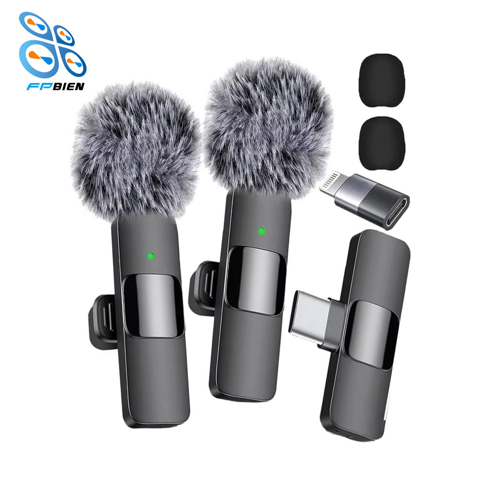 Wireless MIC Type C/IOS/Android/USB/AUX 3.5mm Mic K8/K9/K15/K35 Wireless Single/Double Microphone For Interview, Vlogging , Podcast
