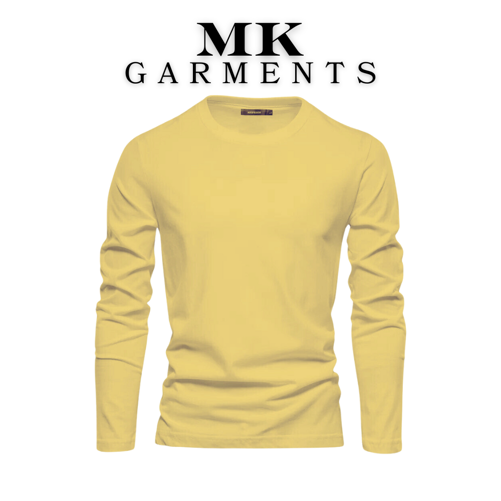 MK Garments - Plain Colors Shirts Full Sleeves Round Neck Soft Fabric Casual Wear For Men's