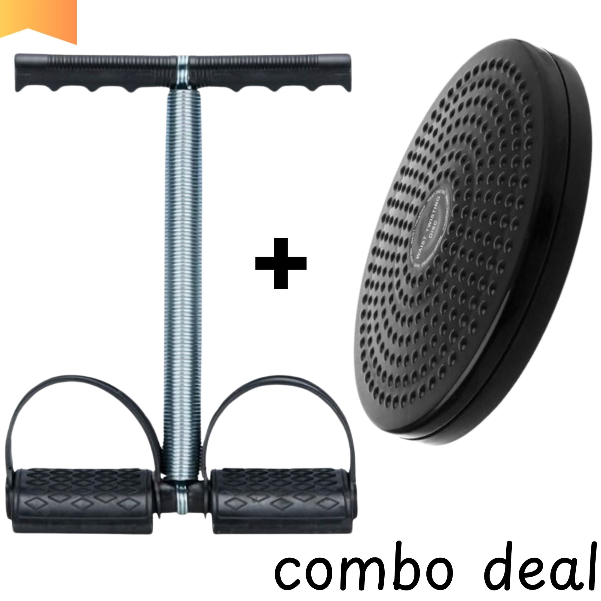 COMBO DEAL TWISTER EXERCISE MACHINE ABS ROTATING DISC AND SINGLE SPRING TUMMY TRIMMER HOME GYM FITNESS EQIUPMENT